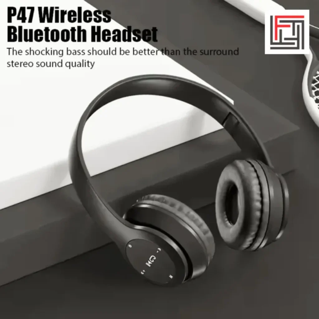 P47 Wireless Headphones Bluetooth Over Ear Black