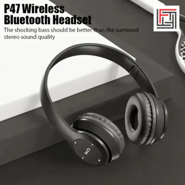 P47 Wireless Headphones Bluetooth Over Ear Black