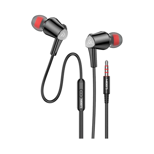 Login Handsfree – Premium Sound Wired Earphones with Mic & Button Control