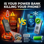 Comparison of a fake sandbag power bank vs a safe PD 65W power bank for mobile battery health by Fusions Hub.